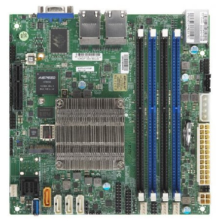 SUPERMICRO mini-ITX MB Atom C3558 (4-core), 4x DDR4 ECC DIMM, 8xSATA, 1x PCI-E 3.0 x4, 4x 1GbE LAN, IPMI, bulk