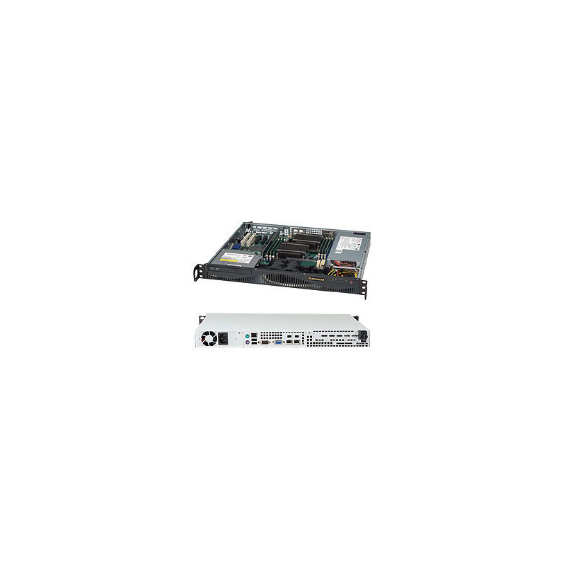 SUPERMICRO mini1U chassis, 2x 3,5" fixed HDD (nebo s MCP-220-00044-0N 2x2,5"), mechanika volitelná (slim), 350W (80PLUS