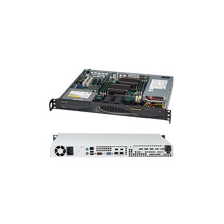 SUPERMICRO mini1U chassis, 2x 3,5" fixed HDD (nebo s MCP-220-00044-0N 2x2,5"), mechanika volitelná (slim), 350W (80PLUS