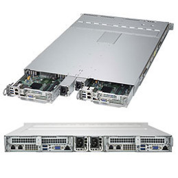 SUPERMICRO 1U TWIN server2x (2x LGA3647, iC621, 16x DDR4 ECC R, 4x 2,5" SATA3, SIOM LAN, IPMI), 2x 1000W(tit.)