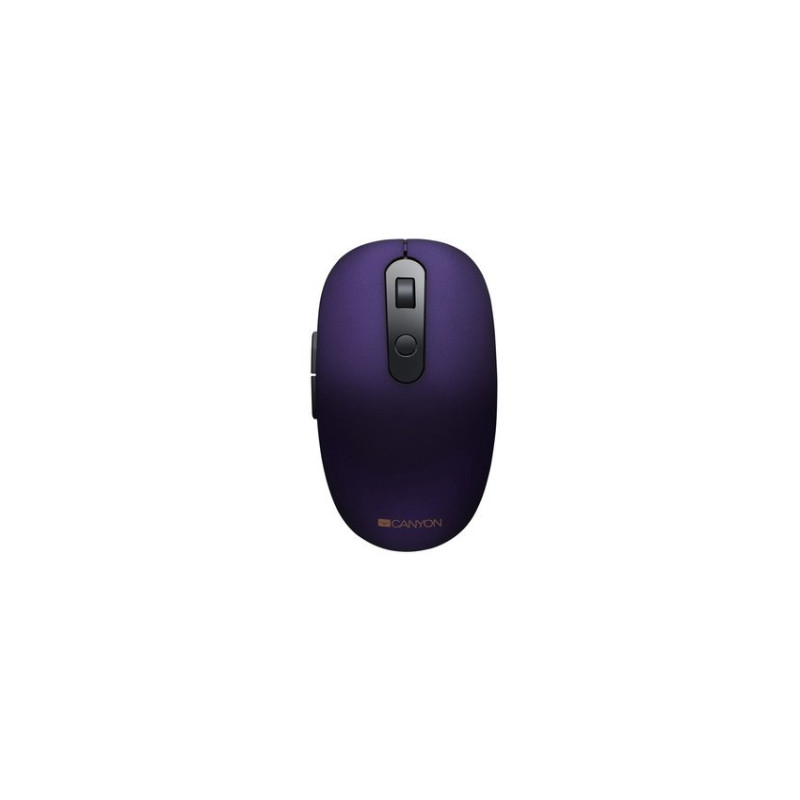 CANYON myš silent optická 2v1 bezdrátová CMSW09, nastavitelné rozlišení 800/1000/1200/1500dpi, 2v1 (BT/2.4GHz), fialová