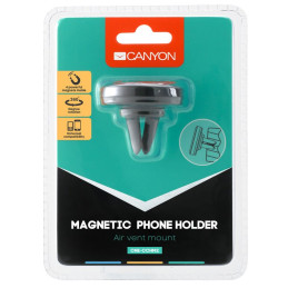 CANYON držák na telefon do auta, magnetický, instalace do ventilace, 2 plíšky v balení, černá