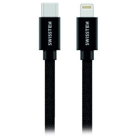 Swissten Datový Kabel Textile USB-C / Lightning Mfi 1,2 M Černý