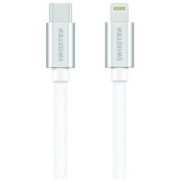 Swissten Datový Kabel Textile USB-C / Lightning Mfi 1,2 M Stříbrný