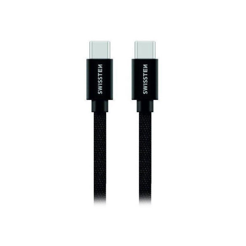 Swissten Datový Kabel Textile USB-C / USB-C 1,2 M Černý
