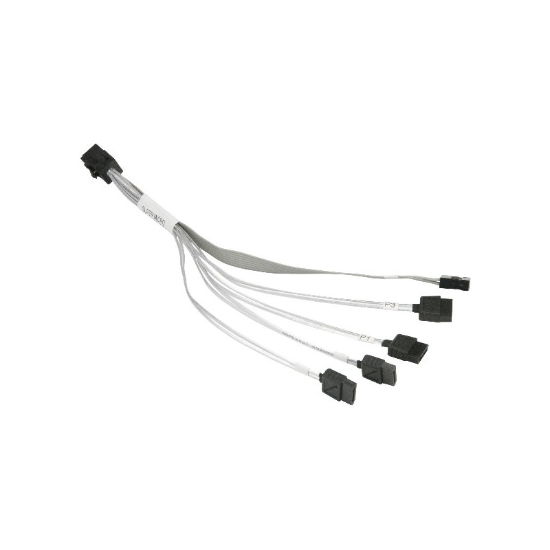 SUPERMICRO Internal MiniSAS HD (SFF-8643) to 4x SATA 20/20/20/20cm Cable with sideband