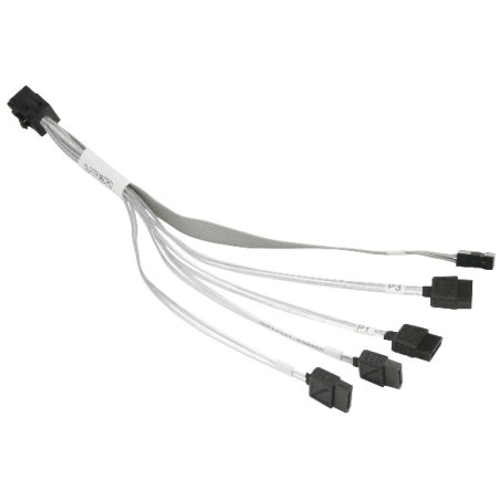 SUPERMICRO Internal MiniSAS HD (SFF-8643) to 4x SATA 20/20/20/20cm Cable with sideband