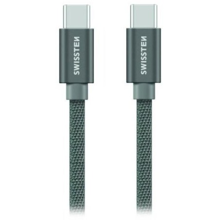 Swissten Datový Kabel Textile USB-C / USB-C 1,2 M Šedý