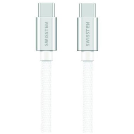 Swissten Datový Kabel Textile USB-C / USB-C 1,2 M Stříbrný