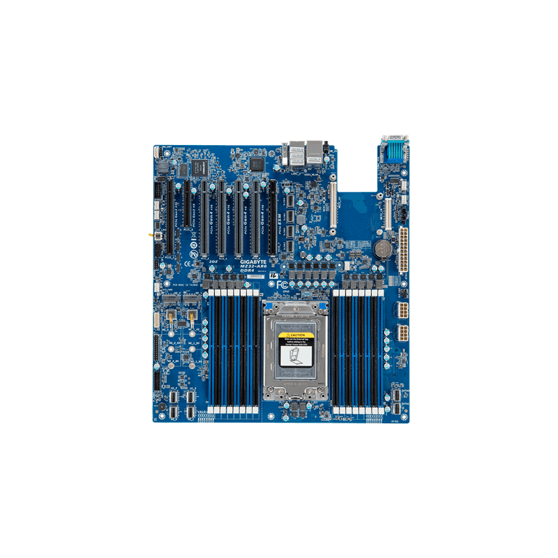 Gigabyte MB server MZ32-AR0, AMD EPYC 7002 family, 16x DDR4DIMMs, 2x 1Gb LAN + OCP, 7xPCIe (5x 4.0 + 2x 3.0), IPMI