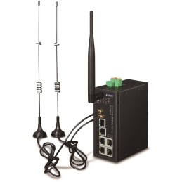 Planet IoT/M2M průmyslová brána, 1xWAN+3xLAN 1Gb, 2xLTE, WiFi ac, 3xCOM, I/O, DIN, IP30, -35/+75C, 9-36VDC