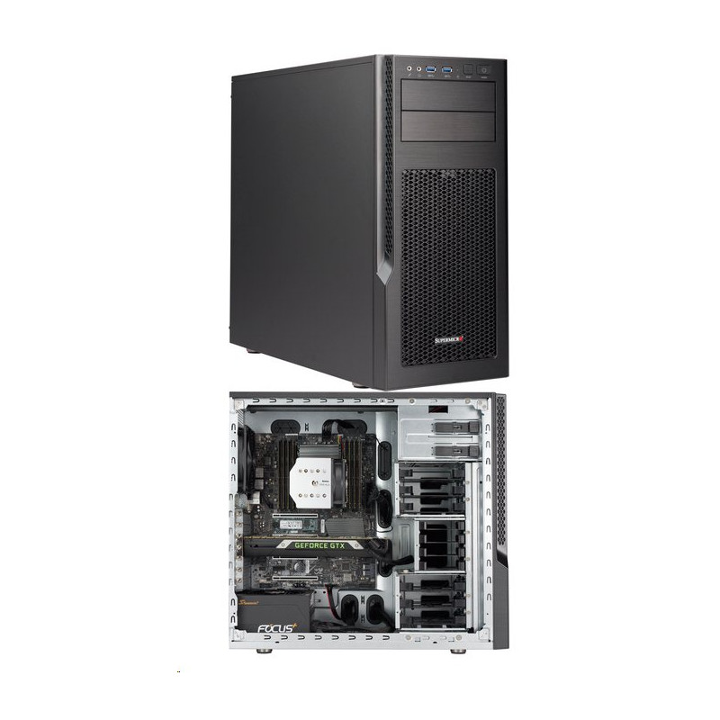 SUPERMICRO Mid-Tower 6x 3,5" + 4x 2,5" int. HDD, 2x 5,25", 750W (80Plus Gold)