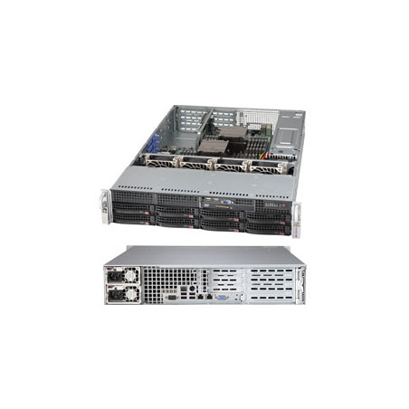 SUPERMICRO 2U chassis 8x 3,5" HS SAS/SATA, 2x800W (80PLUS Titanium), WIO