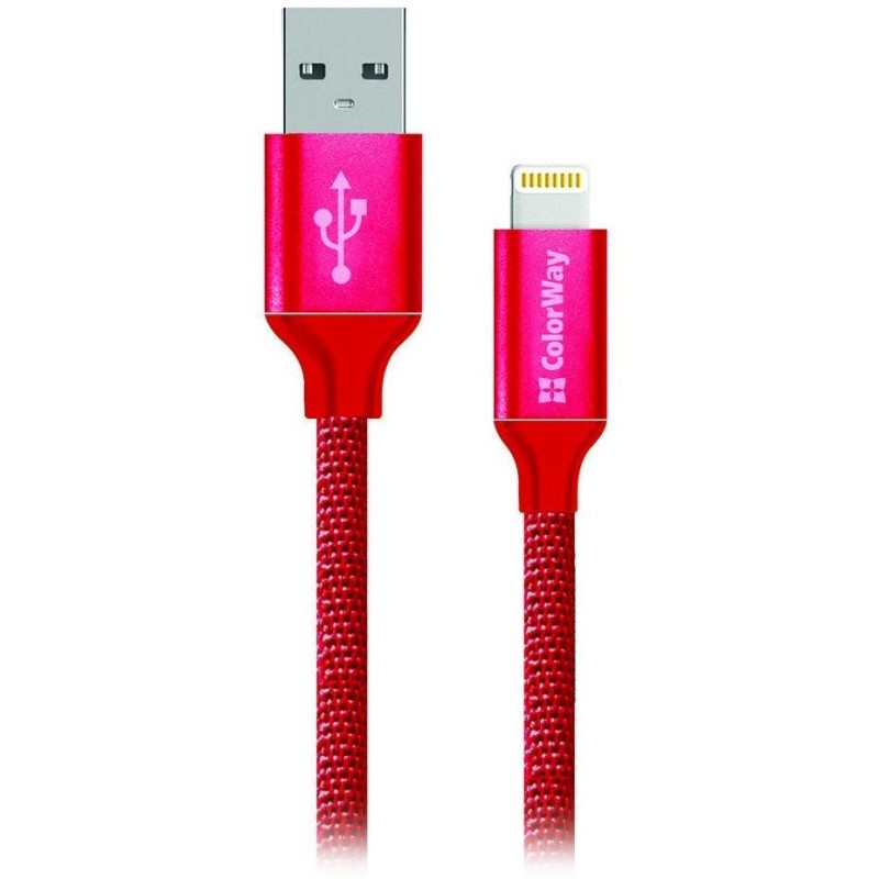 Colorway Datový Kabel USB/ Apple Lightning/ 2.1A/ 1m/ Červený