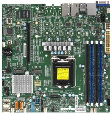 SUPERMICRO MB 1xLGA1151 (Xeon E3-21xx,i3), C246, 4xDDR4, 6xSATA3, 2xM.2, 1xPCIe3.0 x16, VGA, 2x LAN, IPMI, bulk