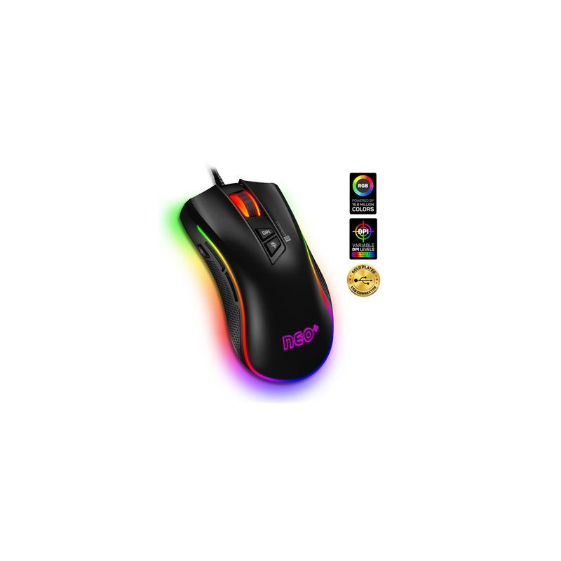 CONNECT IT NEO+ profesionální optická herní myš + SW, 7200 DPI, ČERNÁ