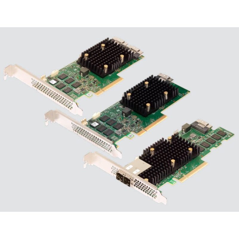 Broadcom MegaRAID 9580-8i8e, 8GB, 12Gb/s, NVMe/SAS/SATA, 1x SFF-8654 x8 + 2x SFF-8644 x4, RAID 0-60, PCIe 4.0 x8