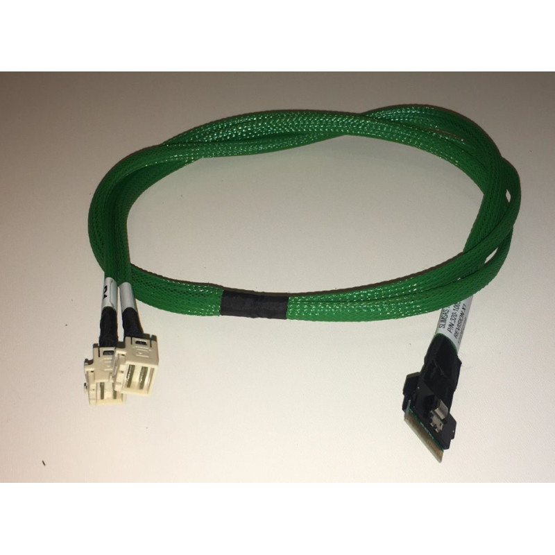 Broadcom LSI internal U.3 cable 1.0 m SlimLine x8 (SFF-8654) to 2x Mini-SAS HD (SFF-8643) white (for NVMe) SMC