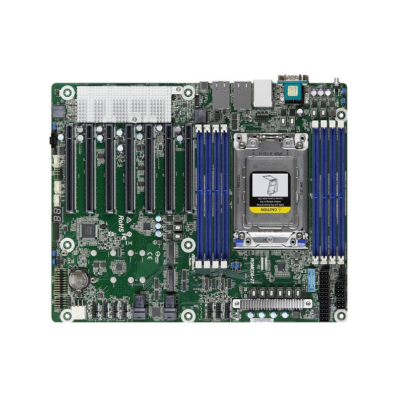 ASRock Rack ROMED8-2T - SP3, AMD EPYC 7002/7003, 8xDDR4 ECC RDIMM/LRDIMM, 10x SATA, 2xM.2, 7x PCIe, 2x10GB Lan, IPMI