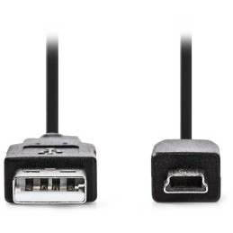 NEDIS kabel USB 2.0/ zástrčka USB-A - 5pinová zástrčka mini USB/ černý/ blistr/ 2m