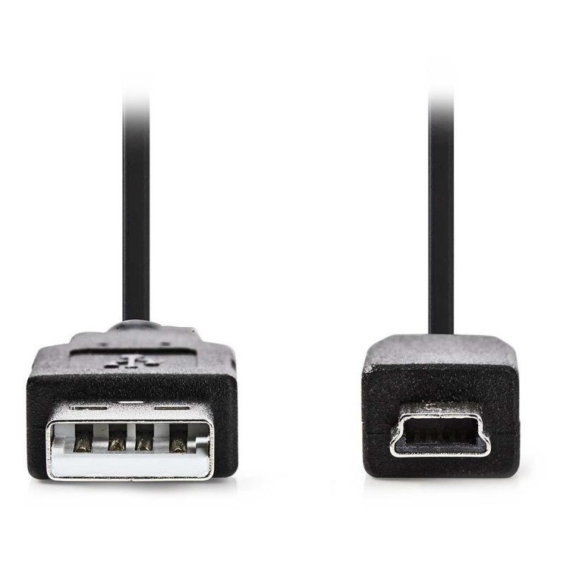 NEDIS kabel USB 2.0/ zástrčka USB-A - 5pinová zástrčka mini USB/ černý/ blistr/ 2m