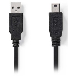 NEDIS kabel USB 2.0/ zástrčka USB-A - 5pinová zástrčka mini USB/ černý/ blistr/ 2m
