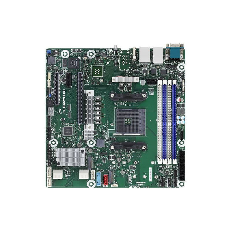 ASRock Rack X570D4U - AM4, X570, 4xDDR4 ECC/nonECC UDIMM, 8x SATA, 2xM.2, 3x PCIe, 2x1GB Lan, IPMI