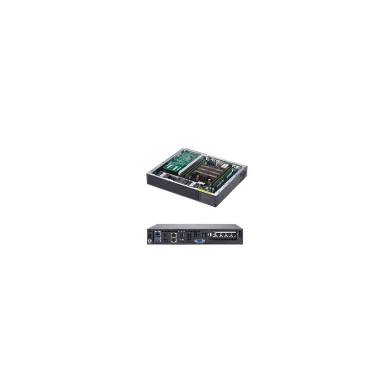 SUPERMICRO mini server 1x Xeon D-2123IT, 4x DDR4 ECC, 4x SATA 1x 2,5, M.2, 2x 10Gb, IPMI, 150W zdroj
