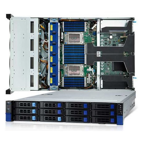TYAN Transport HX 2U HPC server 2x SP3, 32x DDR4 ECC R, 8x.3,5 SATA + 4xNVMe, 2x 1600W (plat.), 2x 10Gb LAN, IPMI