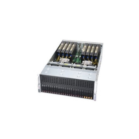 SUPERMICRO 4U AMD GPU server 2xSP3 SoC, 32x DDR4 R, 24x 2,5HS (4xU.2) , 8x GPU ready, 2+2 2000W(tit), 2x10Gb BaseT,IPMI