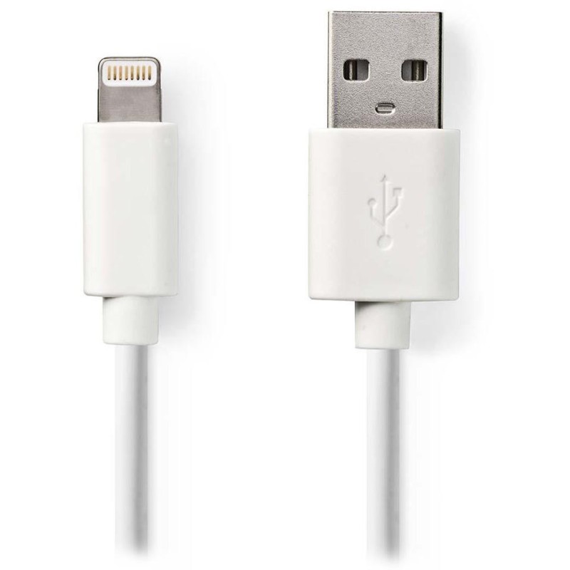 NEDIS synchronizační a nabíjecí kabel pro zařízení Apple/ konektor Lightning/ zástrčka USB 2.0 A/ bílý/ blistr/ 1m