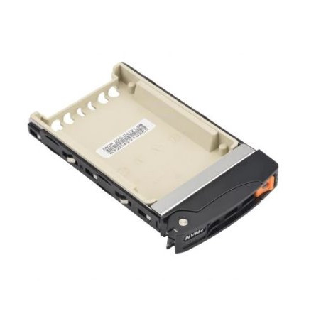 SUPERMICRO Black Gen-3 2.5" NVMe drive tray. Orange tab with lock