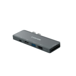 CANYON replikátor portů DS-5B, 7v1, pro Apple Mackbook s Thunderbolt 3 (USB-C 100W)