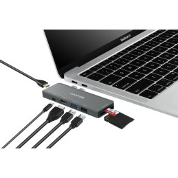 CANYON replikátor portů DS-5B, 7v1, pro Apple Mackbook s Thunderbolt 3 (USB-C 100W)