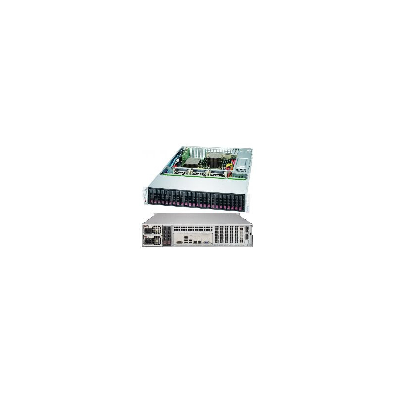 SUPERMICRO 2U chassis 24x 2,5"HS (20x SAS/SATA (Expander) +4x SAS/SATA/NVMe), 2x1200W (80PLUS titanium)