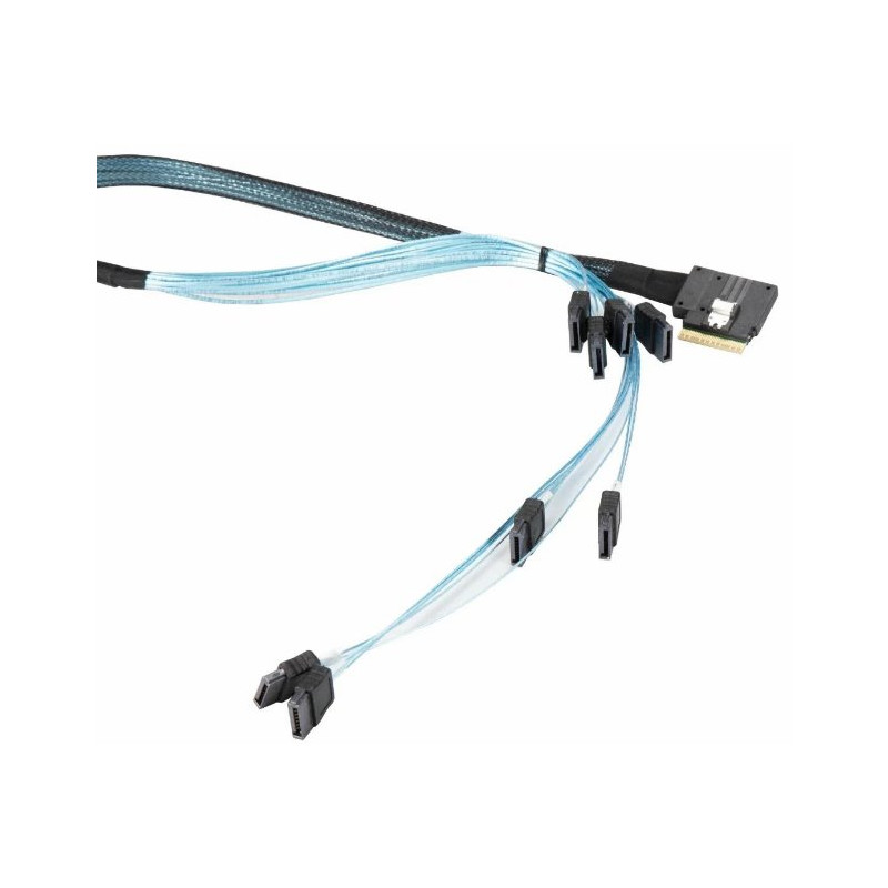 SUPERMICRO int. SlimlineSAS x8 SFF-8654 left angle to 8x SATA ,INT, 4x50,2x60,2x70cm