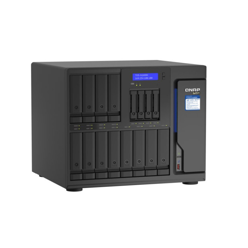 QNAP TVS-h1688X-W1250-32G (Xeon 3,3GHz, ZFS, 32GB ECC RAM, 12x 3,5"+ 4x 2,5", 2x M.2 NVMe, 4x2,5GbE)