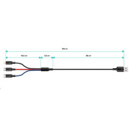 CONNECT IT Wirez 3in1 USB-C & Micro USB & Lightning, 1,2 m