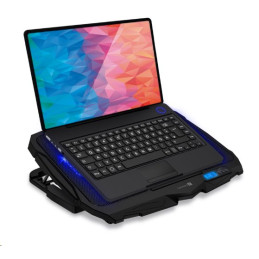 CONNECT IT FrostWind chladicí podložka pod notebook s modrým podsvícením, ČERNÁ