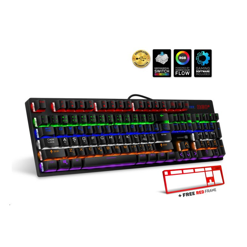 CONNECT IT NEO+ BLACK mechanická herní klávesnice (CZ+SK verze)
