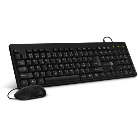 CONNECT IT Combo drátová cerná klávesnice + myš, CZ + SK layout