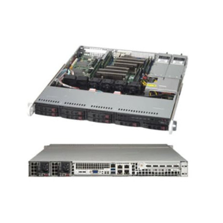 SUPERMICRO 1U chassis 8x 2,5" HS SAS3/SATA (2x NVMe), 2x600W (80PLUS Gold)