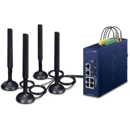 Planet dual 5G/LTE bezpečnostní brána, 2x WAN + 3x LAN, DI/DO, GPS, DIN, IP30, -40/+75°C, dual 9-54VDC