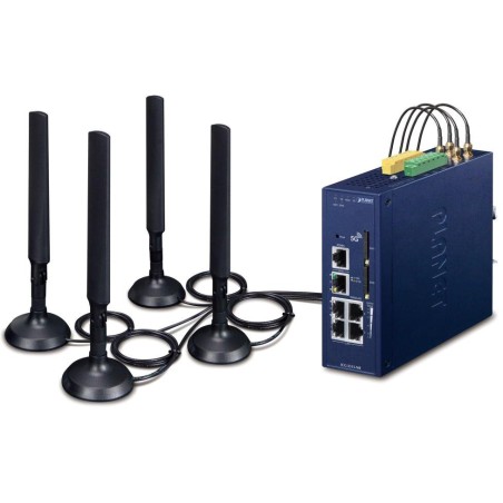 Planet dual 5G/LTE bezpečnostní brána, 2x WAN + 3x LAN, DI/DO, GPS, DIN, IP30, -40/+75°C, dual 9-54VDC