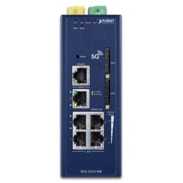 Planet dual 5G/LTE bezpečnostní brána, 2x WAN + 3x LAN, DI/DO, GPS, DIN, IP30, -40/+75°C, dual 9-54VDC