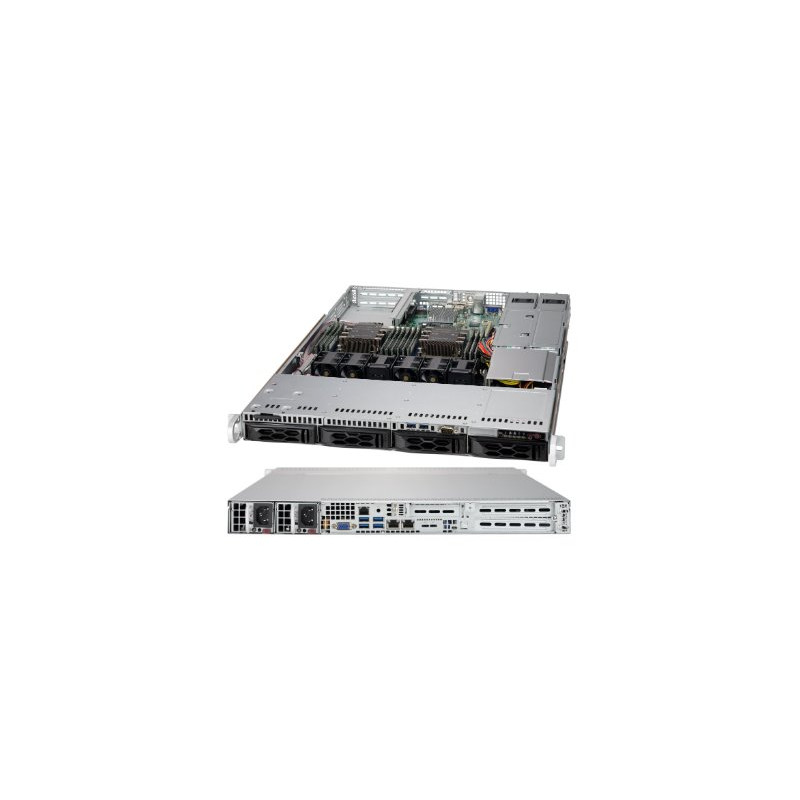 SUPERMICRO 1U chassis 4x 3,5/2.5" HS SAS/SATA, 2x500W (80PLUS Platinum), WIO, X11
