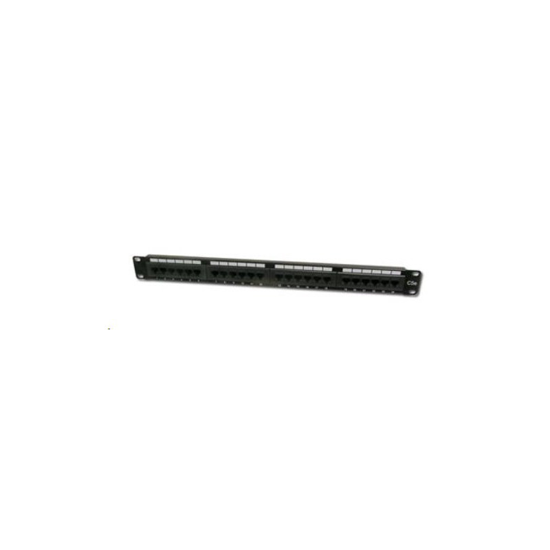 Premium Patch panel 24xRJ45, CAT5E, UTP, černý