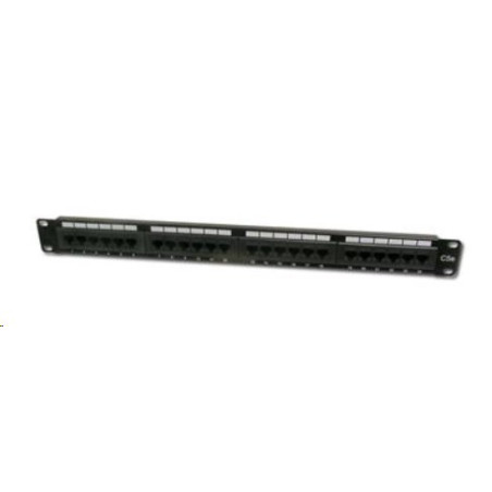 Premium Patch panel 24xRJ45, CAT5E, UTP, černý
