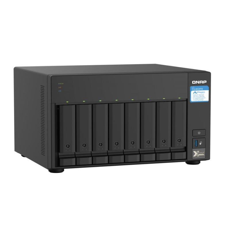 QNAP TS-832PX-4G (1,7GHz, 4GB RAM, 8x SATA, 2x 2,5GbE, 2x 10G SFP+, 1x PCIe slot, 3x USB 3.2)
