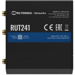 Teltonika LTE Wi-Fi Router RUT241, 2,4 GHz, 802.11b/g/n, 2/3/4G, LTE, 1x DI/DO